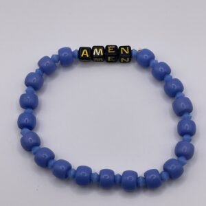 2XL bead bracelet - Blue color with "AMEN" lettering