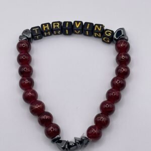 2XL bead bracelet - Wine color with "THRIVING" lettering