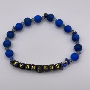 L bead bracelet - Deep blue color with "FEARLESS" lettering