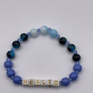 L bead bracelet - Mixed blue color with "HEALED" lettering