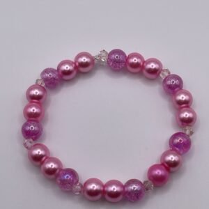 S bead bracelet - Mixed pink color